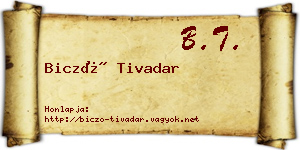 Biczó Tivadar névjegykártya