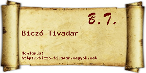 Biczó Tivadar névjegykártya